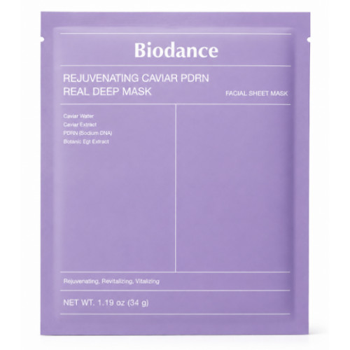 Гідрогелева маска для обличчя Biodance Rejuvenating Caviar PDRN Real Deep Mask, 34 г